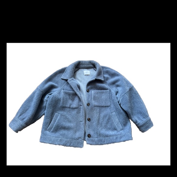 Greylin Charley Cozy Shirt Jacket Anthropologie Size XL Slate Blue Button Up - Picture 2 of 3